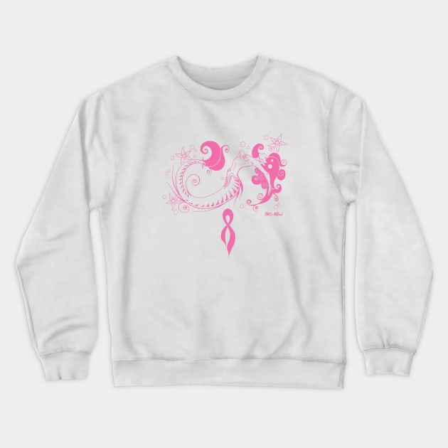 Mermaid: Breast Cancer Awareness Crewneck Sweatshirt by CMProds